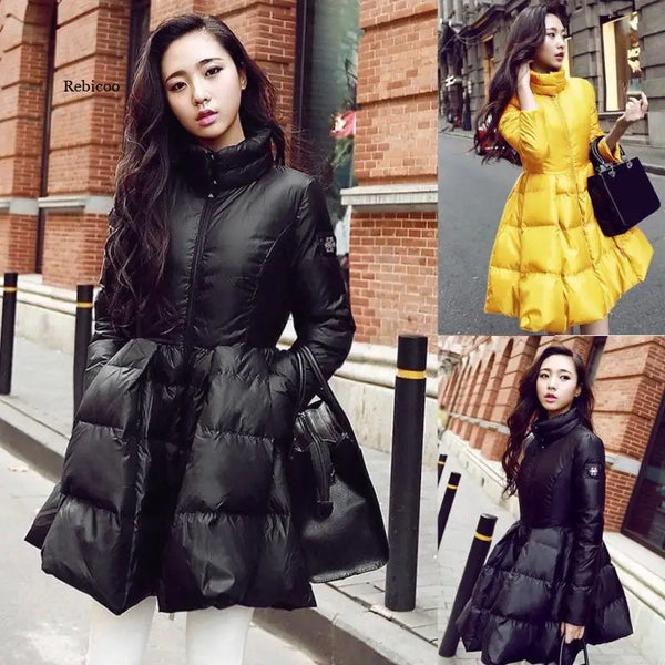 European Europe Women's Winter Jacket White Duck Down Jacket Cloak Type Women Ultra Light Down Jacket