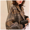 Bella philosophy Winter Korean Overcoat Women Vintage Woolen Loose Coats female Double Breasted Turn-down Collar Overcoat