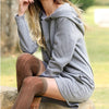 Women Autumn Dresses Casual Pocket Long Sleeve Hooded Sweatshirts Loose Oversized Pullover Hoodie Bodycon Dress Robe