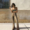 high waist leopard print flare leggings autumn winter women sexy bodycon trousers club pants