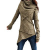 Vintage Sweater Dress Women Autumn Winter Turtleneck Knitted Sweater Irregular Hem Slim Jumpers Sweaters