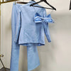 Designer Blazer Suit Set Women's Single Button Diamonds Beaded Camis Blazer Pants Suit 3pcs Set