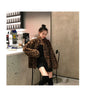 Winter Leopard Print Jacket Women's Stand Collar Warm Parkas Outwear Autumn Winter Korean Female Loose Faux Fur Coats