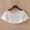 Women Vintage Crochet Knit Cape Elegant Cute Lace Short Hollow Out Shawls Shrug Poncho Wedding Bridal Evening Dress Lace Scarf