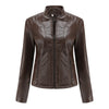 Leather Jacket Women Spring Autumn Jackets Ladies Motorcycle Large Size Stand Collar PU Leather Jacket Female Outerwear 3XL