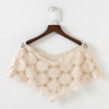 Women Vintage Crochet Knit Cape Elegant Cute Lace Short Hollow Out Shawls Shrug Poncho Wedding Bridal Evening Dress Lace Scarf