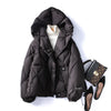 Winter 90% White Duck Down Short Jacket Women Thick Warm Loose Cocoon Type Hooded Diamond Puffer Coat Outwear