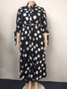 Autumn Dot Print Button Up Plus Size XL-5XL Women Blousers Maxi Dress Vestidos Streetwear Long Dresses Vestidos