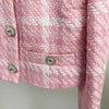 High Street Designer Short Coat Women's Sweet Diamonds Buttons Wool Blends Woven Colors Plaid Tweed Short Jacket