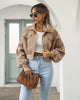 Autumn Cropped Corduroy Jackets Overcoat Single Breasted Lantern Sleeve Coats Women Vintage Winter Women Jacket 18047