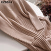 elegant OL turtleneck slim long Sweater dress women Thick knit Autumn Winter dress female Slim A-line basic dress casual