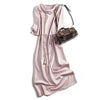 Heavy Mulberry Silk Satin Party Dress Long Sleeve Dress Women's Evening Dress