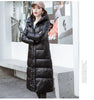 Winter Down Cotton Jackets Women's Clothing Long Parkas Slim Hooded Warm Winter Coats Female Black Overcoats V1162