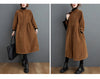 Winter Women Trench Fleece Long-sleeved Loose Corduroy Solid Color Vintage Casual Women Long Warm Coat YoYiKamomo