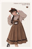 Autumn Winter Girls Vintage Sweet Lolita Jsk Dress Women Cute Bear Embroidery Plush Pocket Loose Corduroy Party Strap Dresses