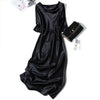 Heavy Mulberry Silk Satin Party Dress Long Sleeve Dress Women's Evening Dress