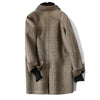 Handmade 90%Wool Women Plaid Blazer Coat Elegant Chic Wool Blend Khaki Blue Winter Coats