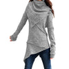 Vintage Sweater Dress Women Autumn Winter Turtleneck Knitted Sweater Irregular Hem Slim Jumpers Sweaters