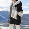 Customizable Uzzdss Winter Women Coat Casual Stitching Plaid Clothes Hooded Zipper Ladies Coat Women Jacket