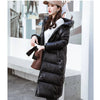 Winter Down Cotton Jackets Women's Clothing Long Parkas Slim Hooded Warm Winter Coats Female Black Overcoats V1162