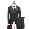 (Blazer + Vest + Trousers) Men's Italian Style Elegant and Fashionable Business Wedding Gentleman's 3 Piece Suit