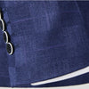 Men Boutique Business Suit 3 Piece Blue / Gray Men's Single Breasted Wedding Dress Homme Blazer and Pant with Vest