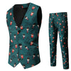 Men Casual Suit Blazer Vest Pants Christmas Print Street Hiphop  Slim Banquet Party Men Suits