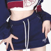 Hikigawa Chic  Autumn Y2k Sports Suit Sexy Cartoon Cat Print Camisole Tank Top+Zipper Short Coat+Drawstring Mini Skirt