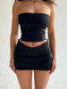 Hugcitar Solid Sleeveless Folds Tube Crop Top Skirts 2 Piece Matching Set Summer  Streetwear Beach Clothing Drop Shipping