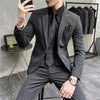 (Jacket+Pants)  Boutique  Mens Plaid Casual Business Suit High-end Social Formal Suit 2 Pcs Set Groom Wedding