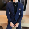 (Jacket+Pants)  Suits   Men  Low Price Business Wedding Groom Pure Color Blazers Trousers 2 Pcs Set