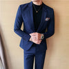 (Jacket+Pants)  Suits   Men  Low Price Business Wedding Groom Pure Color Blazers Trousers 2 Pcs Set