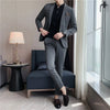 (Jacket+Pants)  Suits   Men  Low Price Business Wedding Groom Pure Color Blazers Trousers 2 Pcs Set