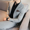 (Jacket+Pants)  Suits   Men  Low Price Business Wedding Groom Pure Color Blazers Trousers 2 Pcs Set