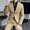 (Jacket+Pants)  Men Formal Wear Solid Color Suits Slim Fit Business Casual Suits Two Pieces Groom Dress TuxedoTrousers 5XL