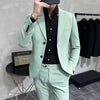 (Jacket+Pants)  Men Formal Wear Solid Color Suits Slim Fit Business Casual Suits Two Pieces Groom Dress TuxedoTrousers 5XL