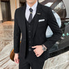 [Jacket+Vest+Pants]  Fashionable Men's Slim Suit/Men's High-end Pure Cotton Groom's Wedding Dress 3 Pieces M-4XL