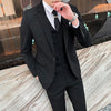 [Jacket+Vest+Pants]  Fashionable Men's Slim Suit/Men's High-end Pure Cotton Groom's Wedding Dress 3 Pieces M-4XL