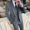 [Jacket+Vest+Pants]  Fashionable Men's Slim Suit/Men's High-end Pure Cotton Groom's Wedding Dress 3 Pieces M-4XL