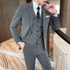 [Jacket+Vest+Pants]  Fashionable Men's Slim Suit/Men's High-end Pure Cotton Groom's Wedding Dress 3 Pieces M-4XL