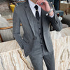 [Jacket+Vest+Pants]  Fashionable Men's Slim Suit/Men's High-end Pure Cotton Groom's Wedding Dress 3 Pieces M-4XL
