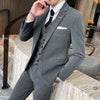 [Jacket+Vest+Pants]  Fashionable Men's Slim Suit/Men's High-end Pure Cotton Groom's Wedding Dress 3 Pieces M-4XL