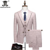 ( Jacket + Vest + Pants )    Boutique Plaid Mens Casual Business Suit Groom Wedding Dress Formal Slim Plaid Suit