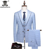 ( Jacket + Vest + Pants )    Boutique Plaid Mens Casual Business Suit Groom Wedding Dress Formal Slim Plaid Suit