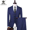 ( Jacket + Vest + Pants ) Groom Wedding Dress Business Casual Plaid Suit 3Piece Mens Formal Workwear Social Ball Slim Fit Tuxedo