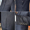 (Jacket+Vest+Pants) Three-piece suit male formal wear striped suit groom wedding striped striped male suit M-5XL