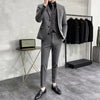 （Jacket+vest+pants）Men Korean Solid Slim Custom Groom  Man Business Casual Tuxedo Casual Wedding Social Formal Dress 3-pcs