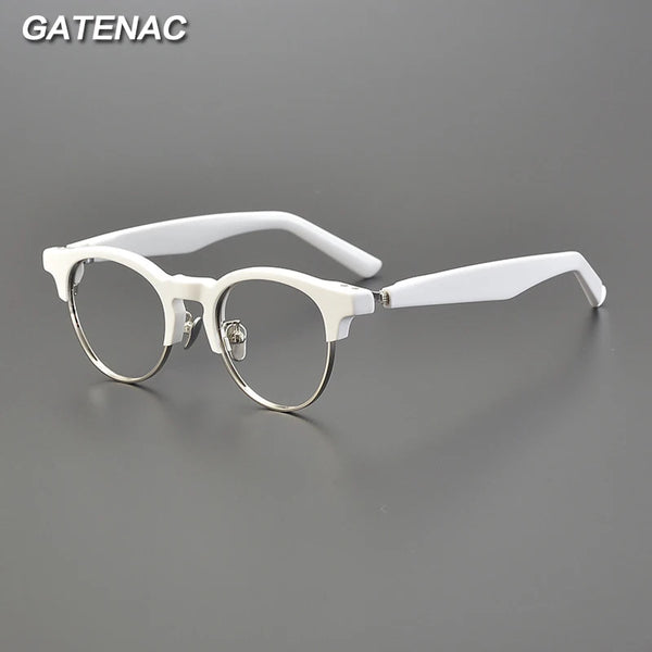 Japan Designer Acetate Glasses Frame Men Vintage   Round Prescription Myopia Eyeglasses Frame Women Retro Luxury Brand Eyewear