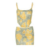 Ladies 2 Piece Set Outfits Printed Sexy Short Skirt Slim Vest Tops  High Elastic Fishbone Bandage Beach Skirt Suit 607