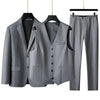 Large size  high-end men's suit (suit + vest +trousers) plus fat plus business formal suit coat wedding dress three-piece set
